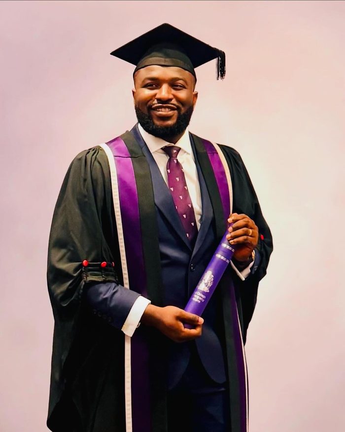 Dr. Joshua Ebere Igwe FRCEM in graduation regalia